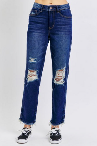 Judy Blue High Waist Rigid Magic Straight Fit Dark Wash Jeans