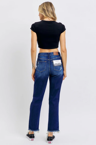 Judy Blue High Waist Rigid Magic Straight Fit Dark Wash Jeans
