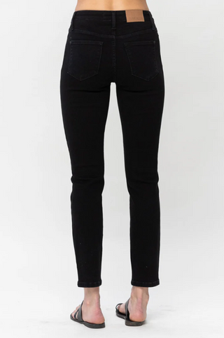 Judy Blue Mid Rise Black Skinny Fit Jeans Back