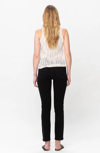 Back of Judy Blue Mid Rise Black Skinny Fit Jeans Country style