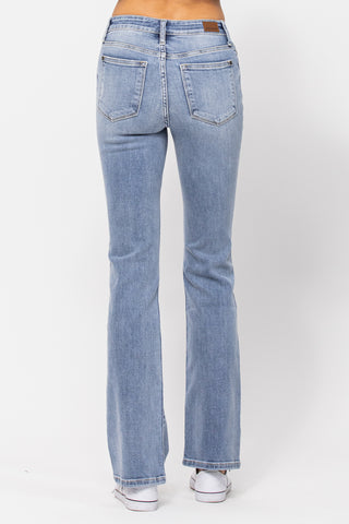 Back of the Judy Blue Mid Rise Light Wash Bootcut Country Jeans
