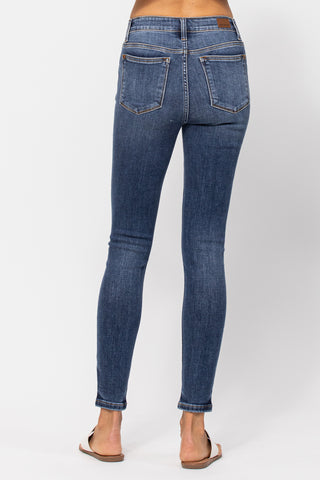 Judy Blue Mid Rise Skinny Fit Medium Wash Jeans Back
