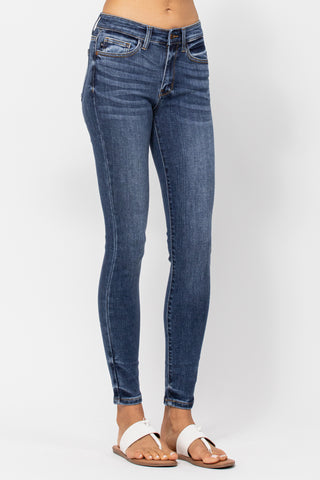 Judy Blue Mid Rise Skinny Fit Medium Wash Jeans Side