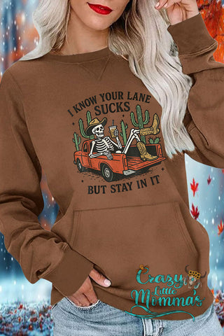 Stay In your Lane Pocket Sweatshirt