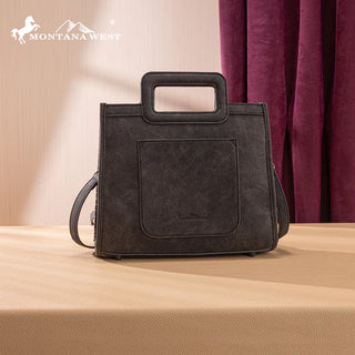 Montana West Black Western Embroidered Crossbody and Wallet Set