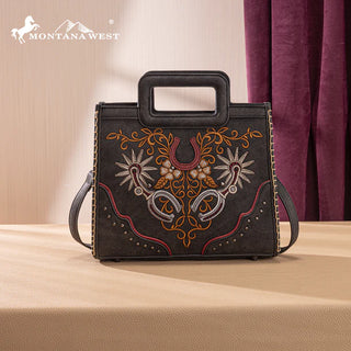 Montana West Black Western Embroidered Crossbody and Wallet Set