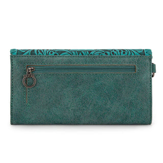 Montana West Tooled Aztec Turquoise Crossbody and Wallet Set
