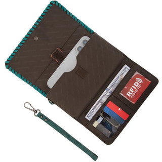 Montana West Tooled Aztec Turquoise Crossbody and Wallet Set
