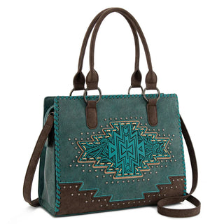 Montana West Tooled Aztec Turquoise Crossbody and Wallet Set