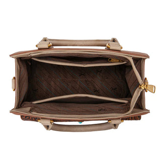 Montana West Tan Western Tooled Floral Satchel and Wallet Set