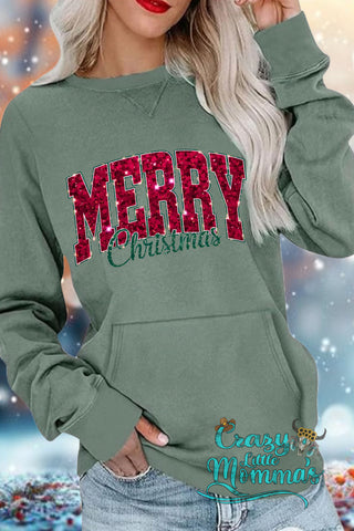 Merry Christmas Pocket Sweatshirt