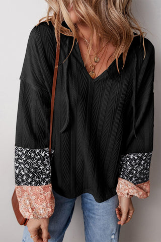 Midnight Bloom Patchwork Top