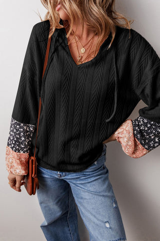 Midnight Bloom Patchwork Top