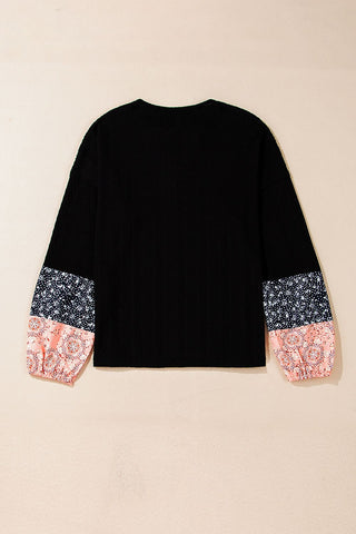 Midnight Bloom Patchwork Top