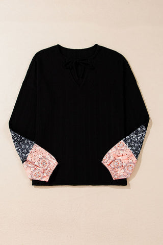 Midnight Bloom Patchwork Top