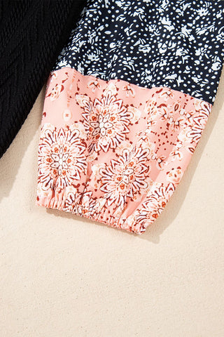 Midnight Bloom Patchwork Top