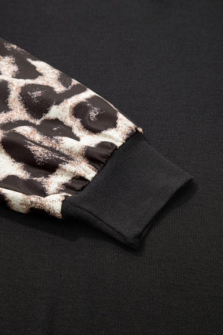 Midnight Leopard Sleeve Top