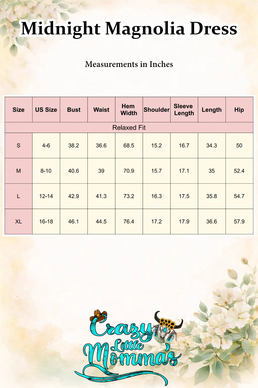 Size chart