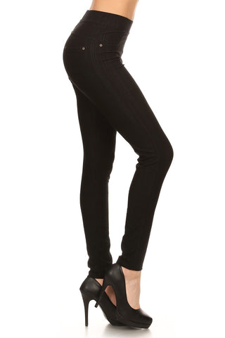 Side-view of Midnight Ranch Black Jeggings
