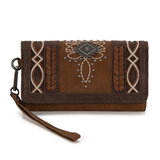 Montana West Cut-Out Embroidered Concealed Carry Tote and Wallet Set