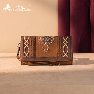 Montana West Cut-Out Embroidered Concealed Carry Tote and Wallet Set