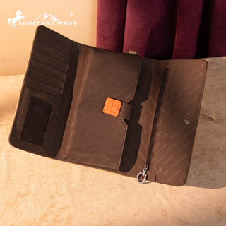Montana West Cut-Out Embroidered Concealed Carry Tote and Wallet Set