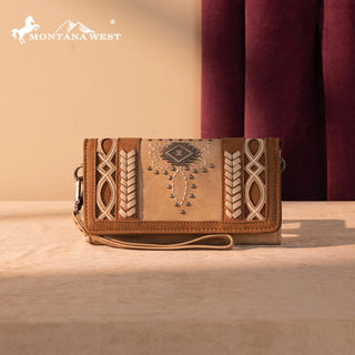 Montana West Cut-Out Embroidered Concealed Carry Tote and Wallet Set