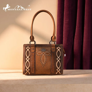 Montana West Cut-Out Embroidered Concealed Carry Tote and Wallet Set