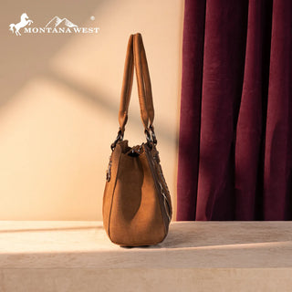 Montana West Cut-Out Embroidered Concealed Carry Tote and Wallet Set