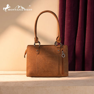 Montana West Cut-Out Embroidered Concealed Carry Tote and Wallet Set