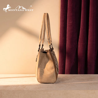 Montana West Cut-Out Embroidered Concealed Carry Tote and Wallet Set