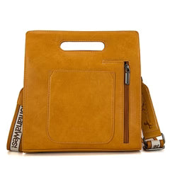Montana West embroidered fringe crossbody purse & wallet set in mustard yellow with a top handle.