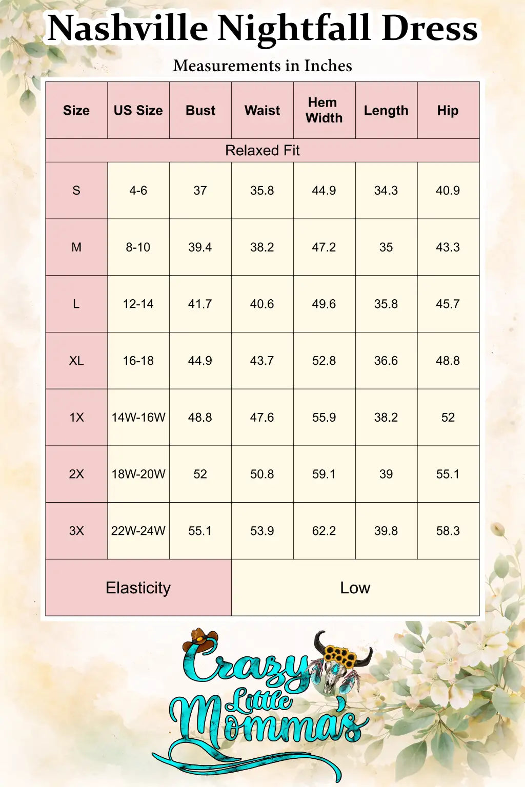 Size chart