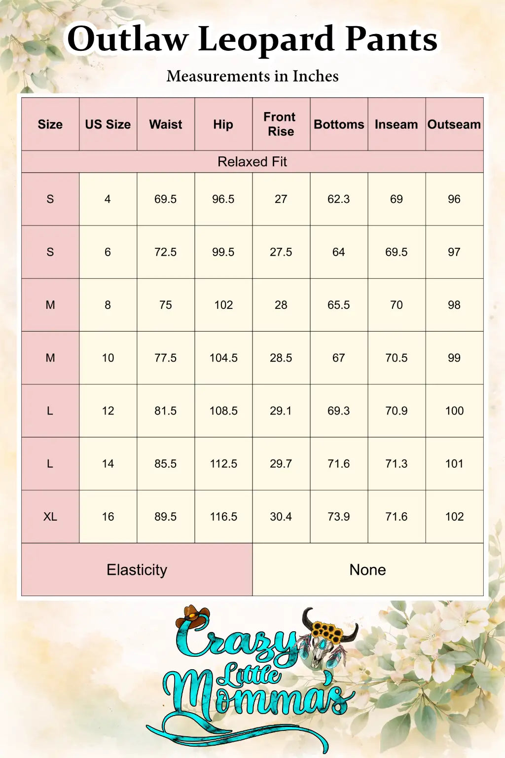 Size chart