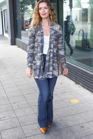 A look at the Outlaw Trails Camo Cardigan zoomed out