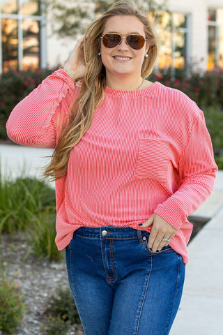 Peachy Keen Plus Size Pocket Top