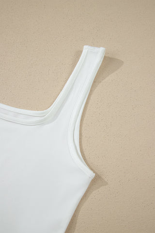 Close-up of the white Prairie Lace Mesh Top, showing the shoulder strap and neckline detail.