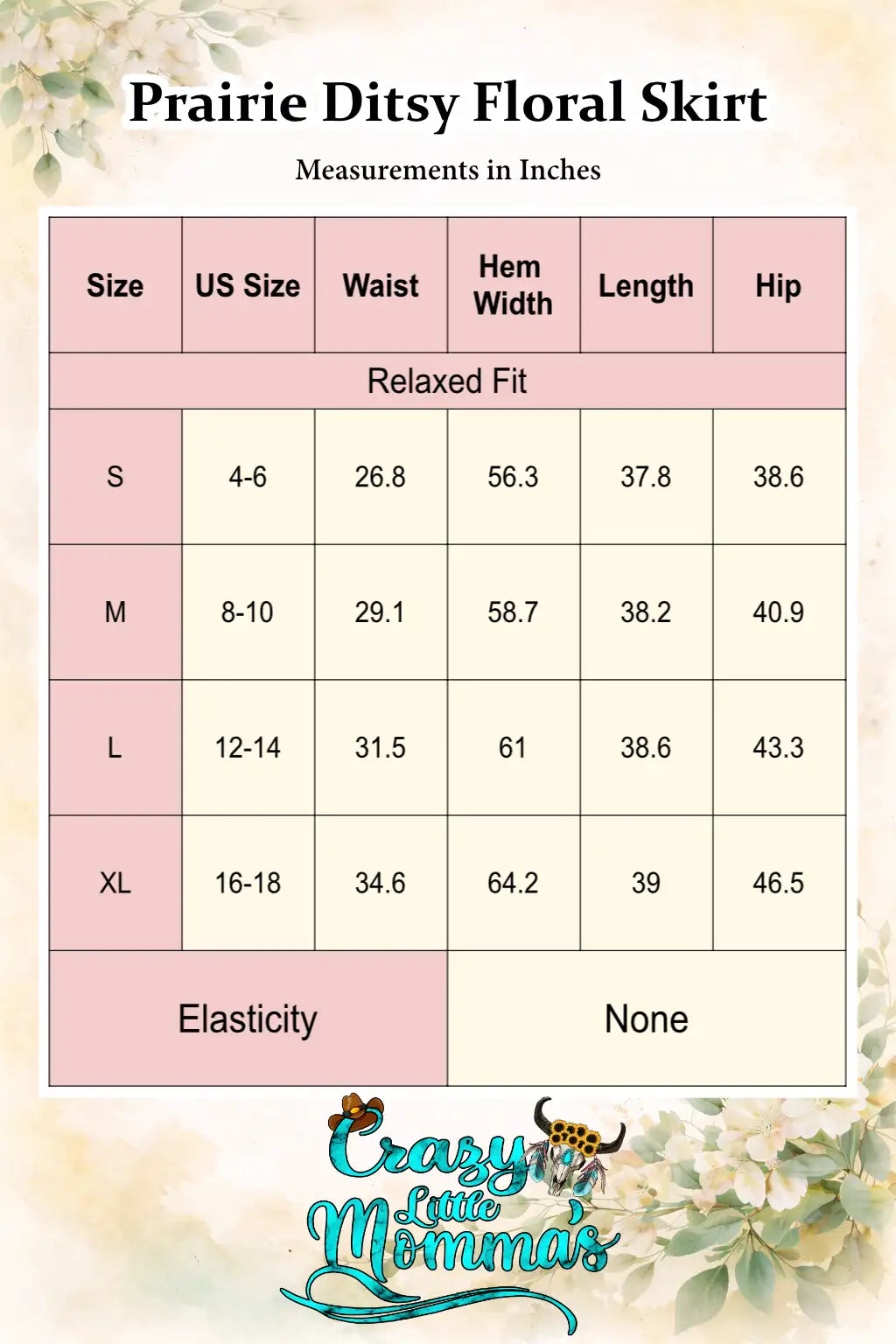 Size chart