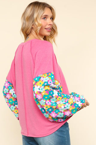 Back of Prairie Petals Long Sleeve Top