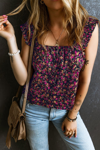 Front of the Prairie Petals Square Neck Tank
