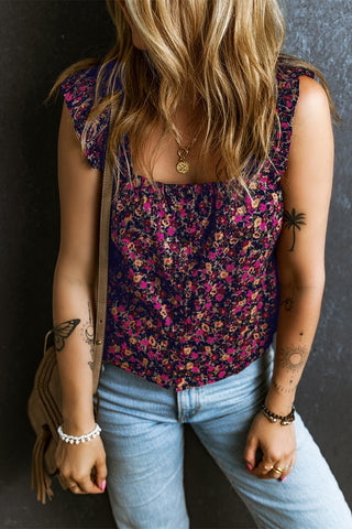 Prairie Petals Square Neck Tank Laid Back