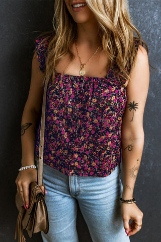 Prairie Petals Square Neck Tank with a purse