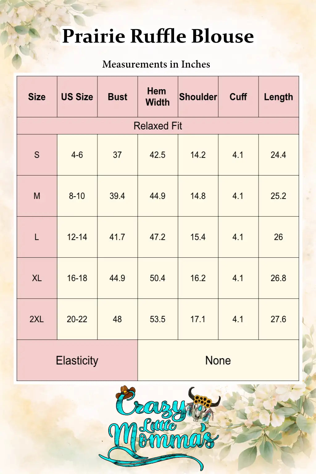 Size chart