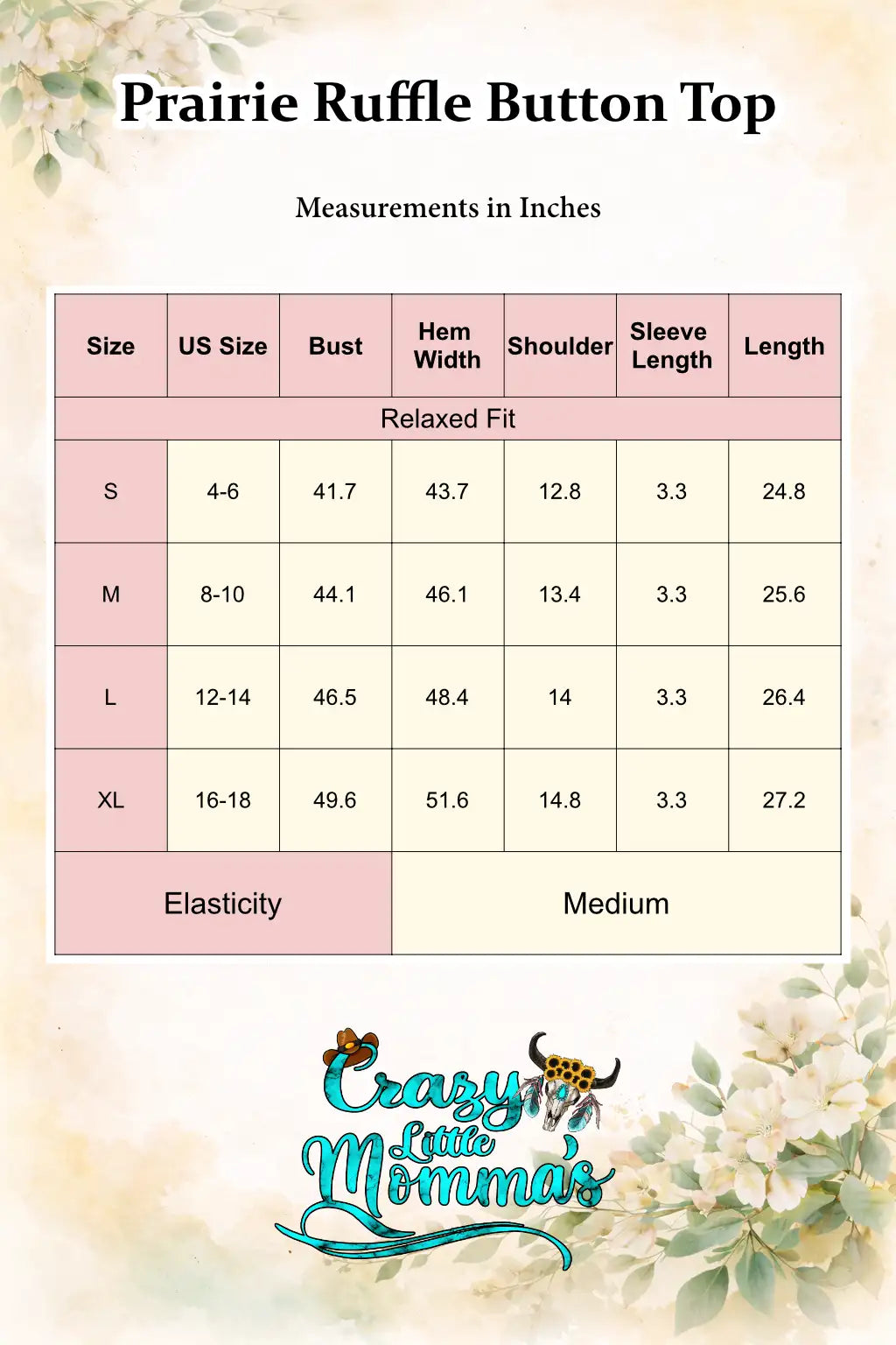 Size chart