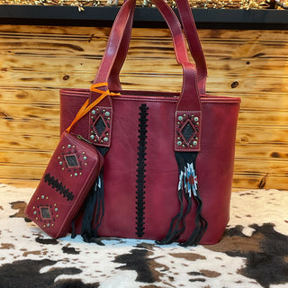 Red Dirt Outlaw Tote – Western Fringe Handbag