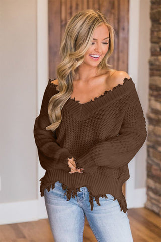 Rodeo Nights Frayed V-Neck