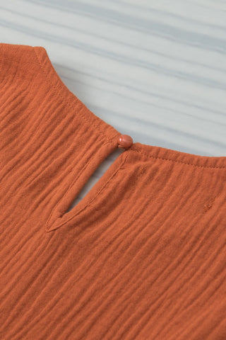 Rust Ridge Ruffle Sleeve Top