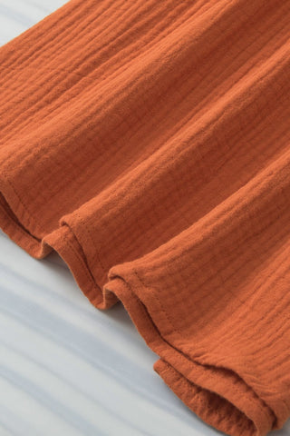 Rust Ridge Ruffle Sleeve Top