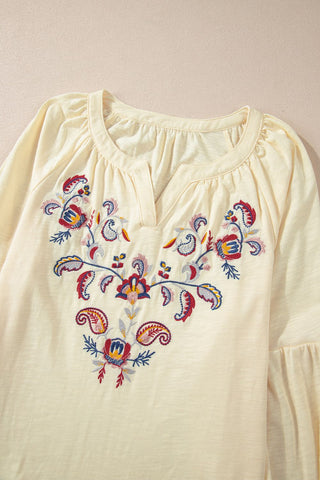 Saddle Rose Embroidered Blouse