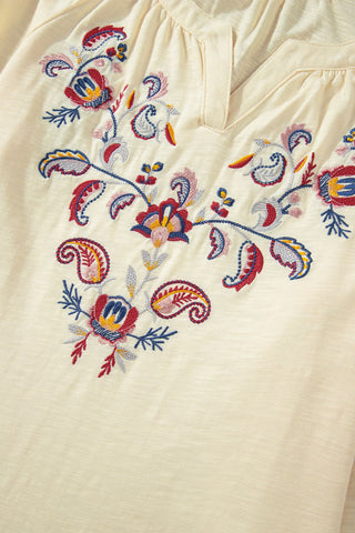 Saddle Rose Embroidered Blouse